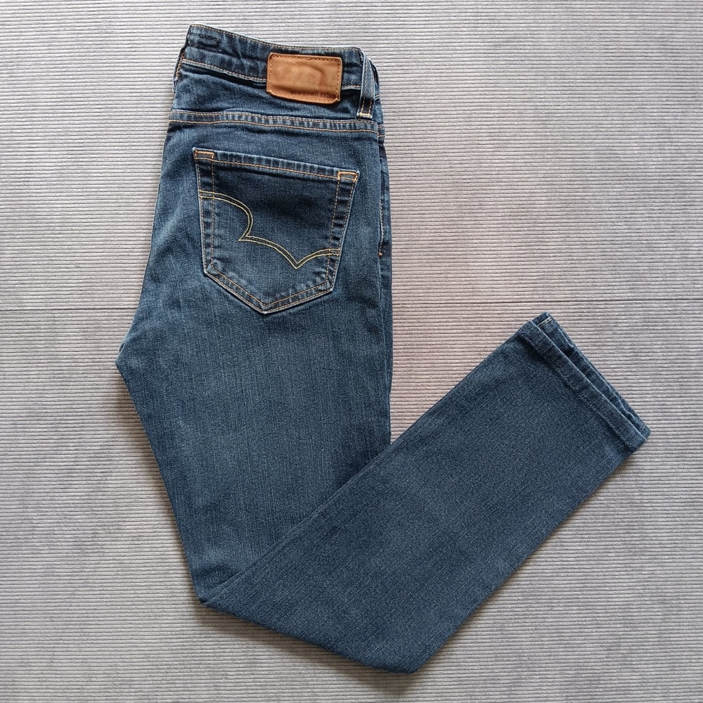 Big Star Jealousy Skinny Jeans Women 28 Dark Blue Excellent Low Rise Stretch